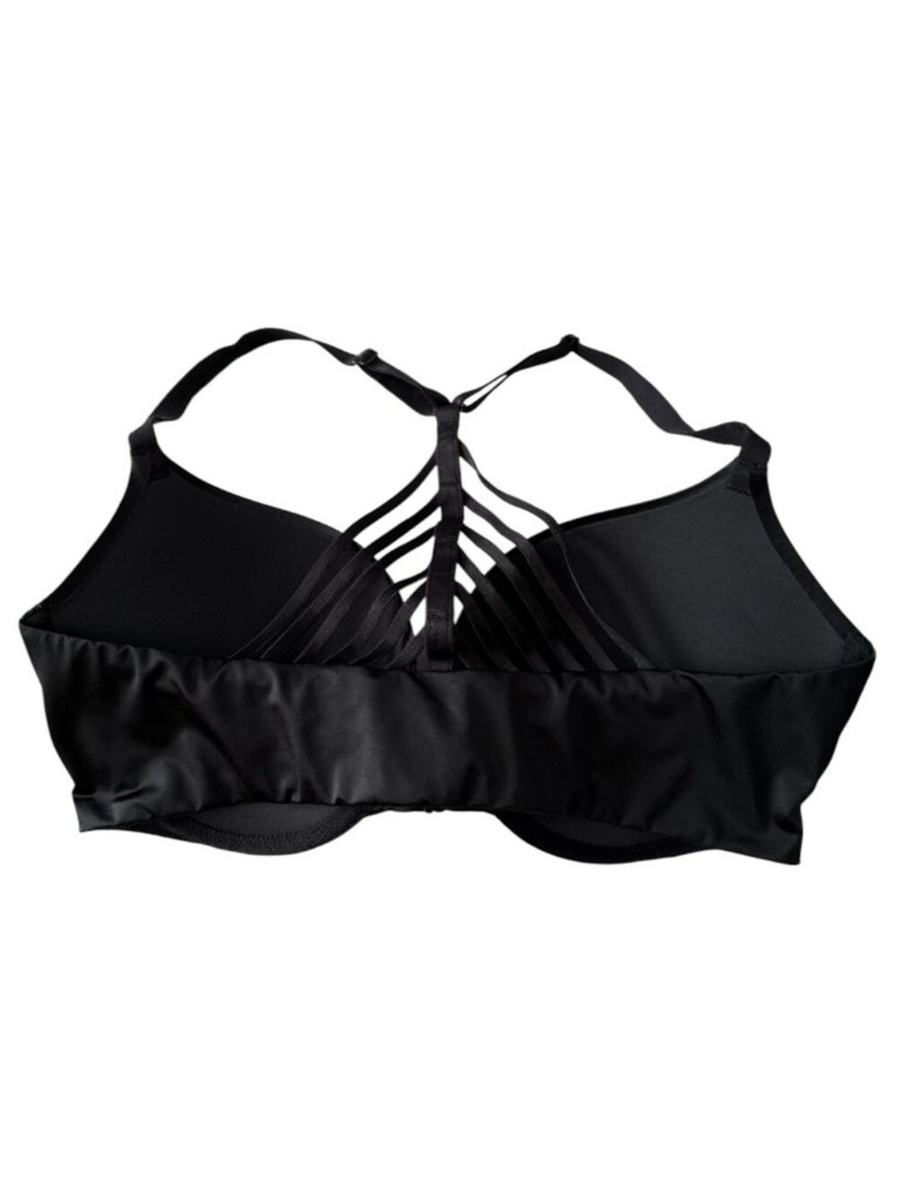 Victorias Secret Very Sexy Padded Push-Up Bra 34D Black Strappy Back Design - Picture 2 of 5